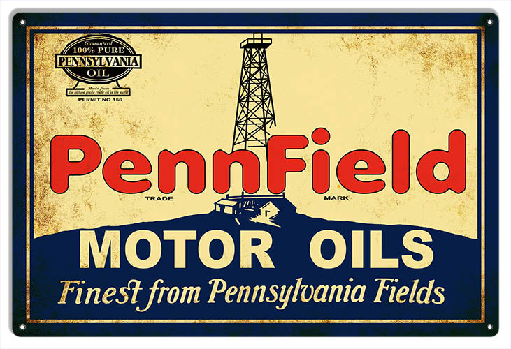 PennField Motor Oils Reproduction Vintage Metal Sign