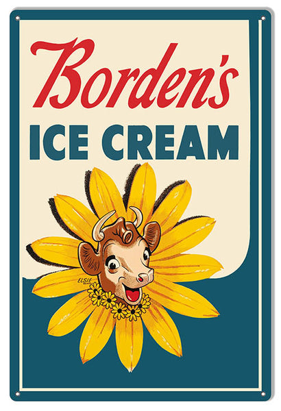 Bordens Ice Cream Reproduction Metal Sign