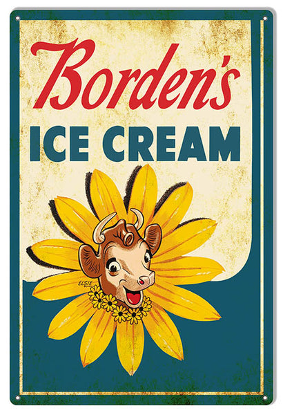 Bordens Ice Cream Reproduction Vintage Metal Sign
