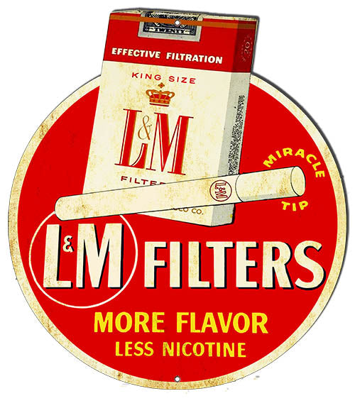 L&M Filters Reproduction Metal Sign 12.3x14