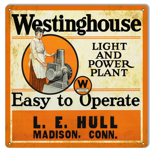 Westinghouse Light And Power Plant Metal Sign 12x12