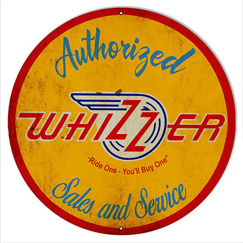 Authorized Whizzer Bike Motor Reproduction Vintage Metal Sign
