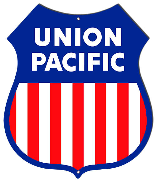 Union Pacific Reproduction Railroad Herald Sign 14x12.5
