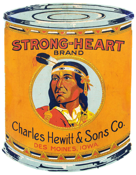 Strong Heart Brand Coffee Reproduction Metal Sign 8.8x11.3