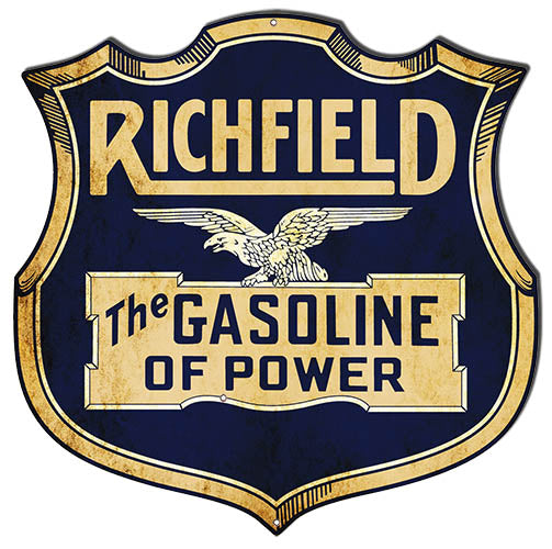 Richfield The Gasoline of Power Reproduction Metal Sign 17.1x17.2