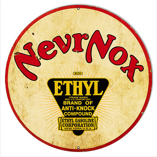 NeverNox Ethyl Gasoline Reproduction Metal Sign