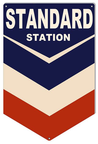 Standard Station Reproduction Cut Out Metal Sign 12x18