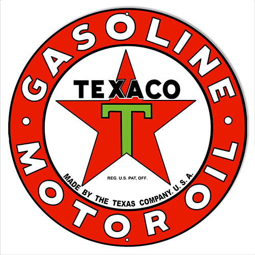 Texaco Motor Oil Reproduction Metal Sign 30"