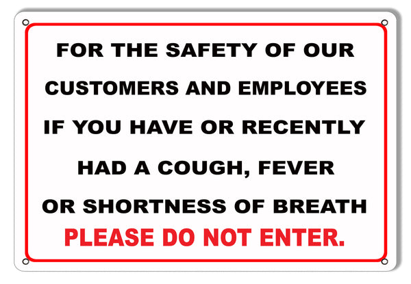 Safety for Customers And Employees Metal Sign 9x12