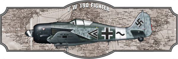 Airplane FW 190 Fighter Laser Cut Out Sign By Steve McDonald 8x24