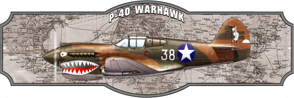 Airplane P40 Warhawk Laser Cut Out Sign By Steve McDonald 8x24