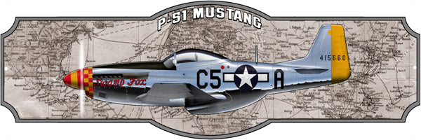 Airplane P51 Mustang Laser Cut Out Sign By Steve McDonald 8x24