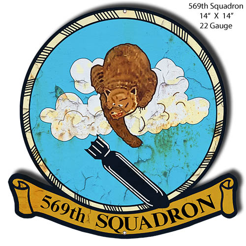569th Squadron Laser Cut Out Military Metal Sign 14x14