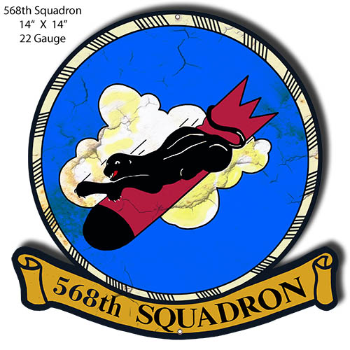568th Squadron Laser Cut Out Military Metal Sign 14x14
