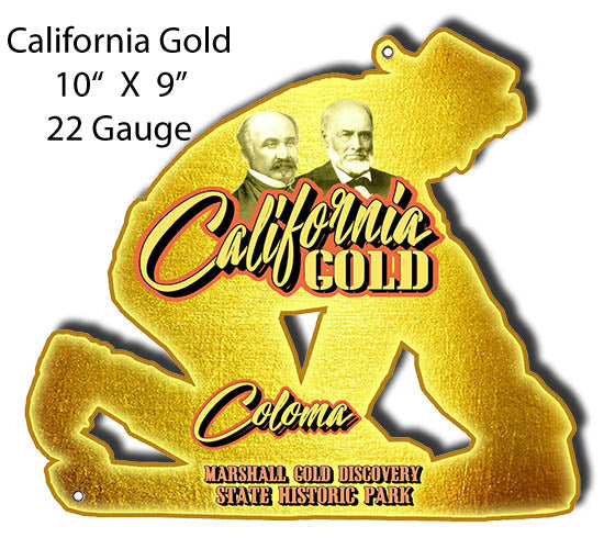 California Gold Coloma Cut Out Metal Sign By Phil Mailton 9x10