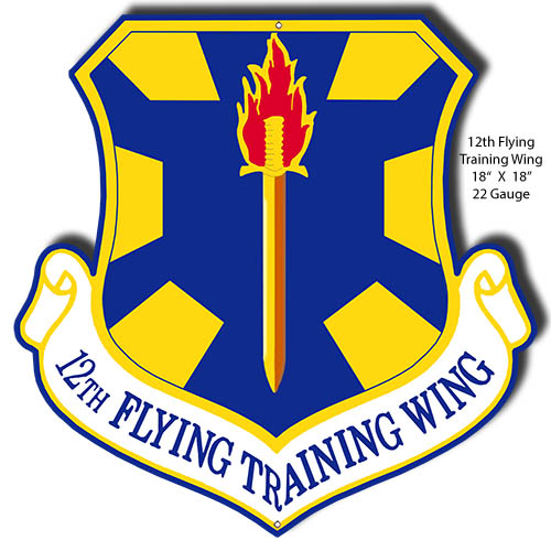 12th Flying Training Wing Cut Out Military Metal Sign 18x18