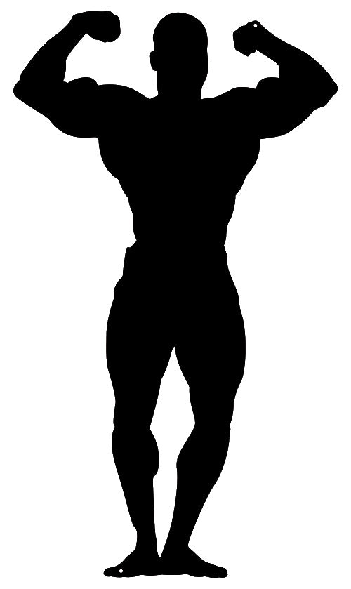 Muscle Man Cut Out Wall Décor Silhouette Metal Sign 13x23