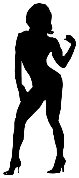 Female Body Builder Cut Out Wall Décor Silhouette Metal Sign 10x23