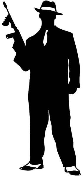 Gangster Man Cut Out Wall Décor Silhouette Metal Sign 15x34