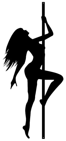 Stripper Pole Girl Laser Cut Out Wall Décor Silhouette Metal Sign 13x29