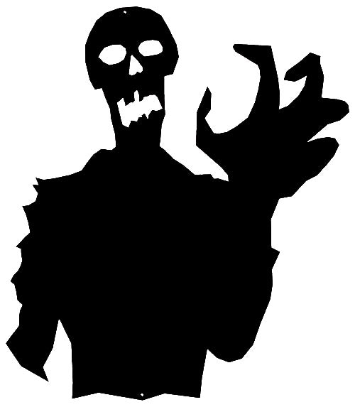 Zombie Laser Cut Out Wall Décor Silhouette Metal Sign 20x23