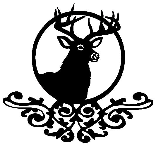 Deer With Filigree Cut Out Wall Décor Silhouette Metal Sign 22x24