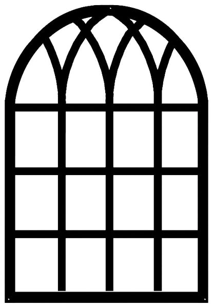 Windowpane Laser Cut Out Wall Décor Silhouette Metal Sign 22.5x33