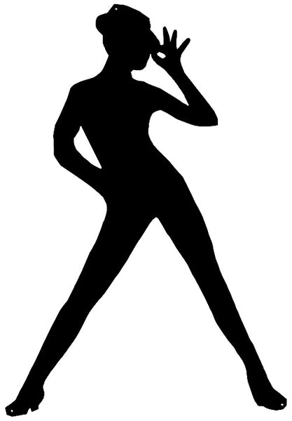 Sexy Lady Laser Cut Out Wall Décor Silhouette Metal Sign 23.5x34