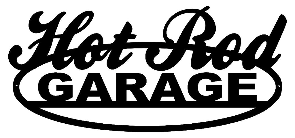 Hot Rod Garage Cut Out Wall Décor Silhouette Metal Sign 10.5x23.5