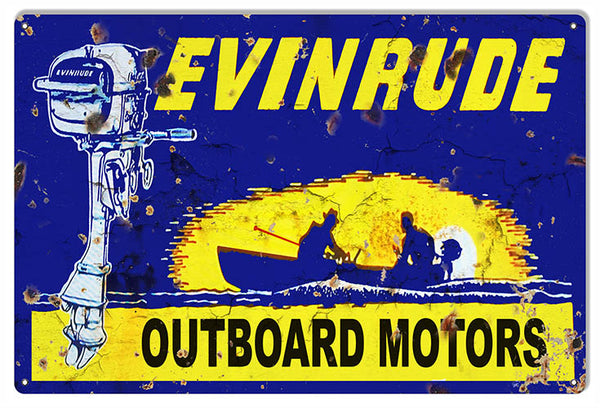 Evinrude Outboard Motors Large Hunting Fishing Metal Sign 16x24