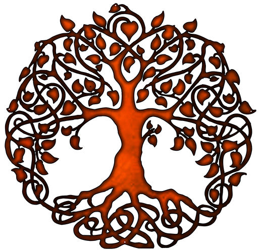 Tree Of Life Cut Out Faux Copper Finish Metal Sign 29x29.5