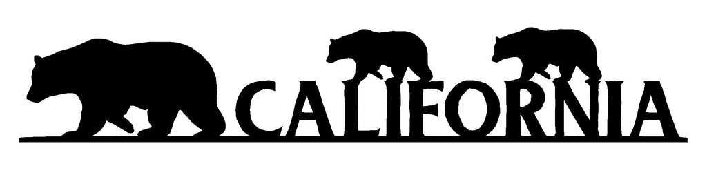 California Bears Cut Out Wall Décor Silhouette Metal Sign 2.5x14