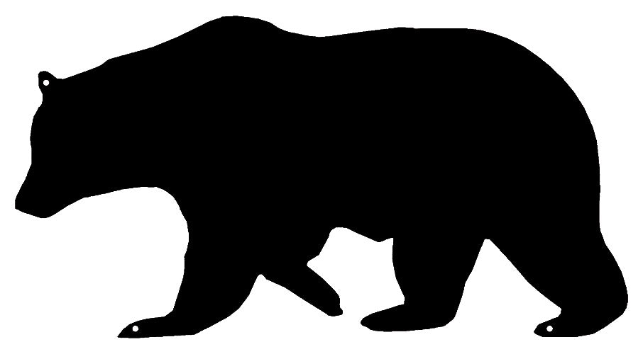 Bear Laser Cut Out Wall Décor Silhouette Metal Sign 7.5x14