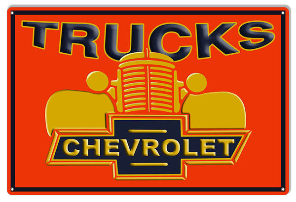 Chevrolet Trucks Garage Shop Man Cave Metal Sign 12x18