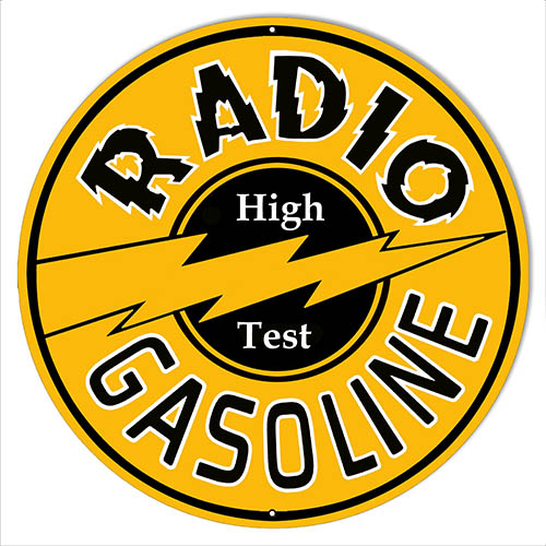 Radio Gasoline Reproduction Motor Oil Large Metal Sign 16x16