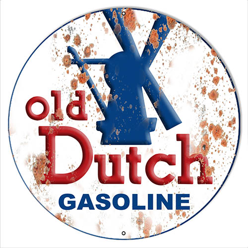 Old Dutch Gasoline Reproduction Large Vintage Metal Sign 19x19