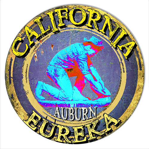 Eureka California Garage Art Man Cave Metal Sign  Phil Hamilton 14x14