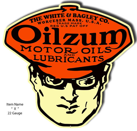 Motor Oil Oilzum Cut Out Garage Shop Reproduction Metal Sign 23x24