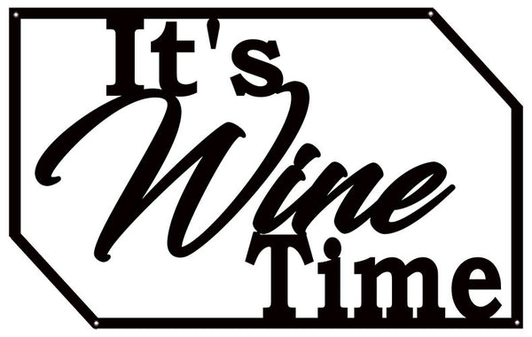 Wine Time Laser Cut Out Wall Decor Silhouette Metal Sign 15x23.5