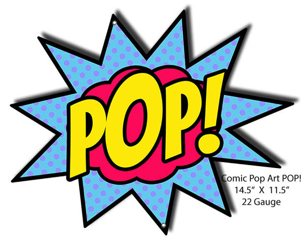 POP Comic Pop Art Laser Cut Out Nostalgic Metal Sign 11.5x14.5