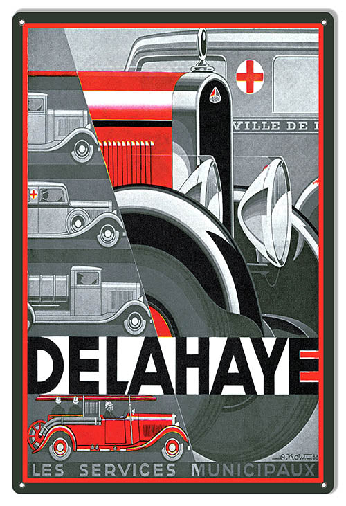 Delahaye Automobile Reproduction Garage Shop Metal Sign 12x18