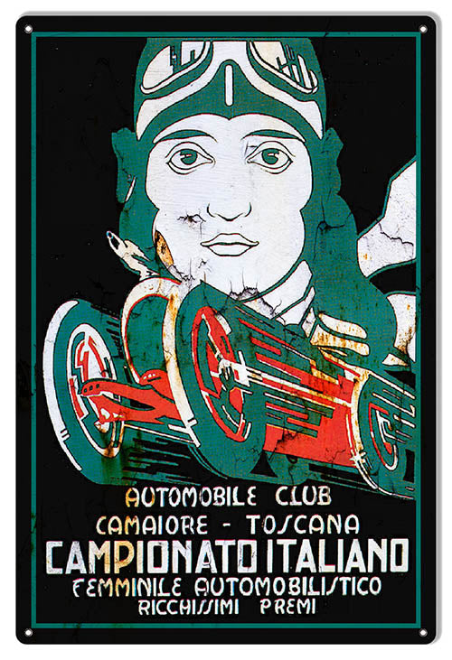 Italiano Automobile Club Reproduction Garage Art Metal Sign 12x18