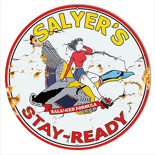 Salyers Motor Oil Reproduction Aged Looking Large Metal Sign 18x18