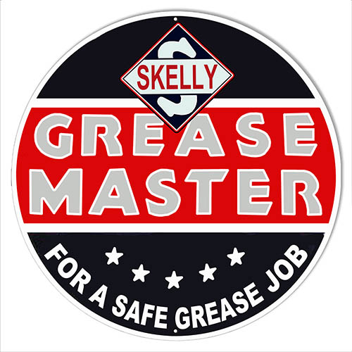 Skelly Grease Master Reproduction Garage Metal Sign 30 Round