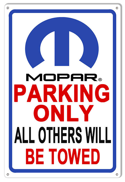 Mopar Parking Only Garage Shop Man Cave Metal Sign 12x18