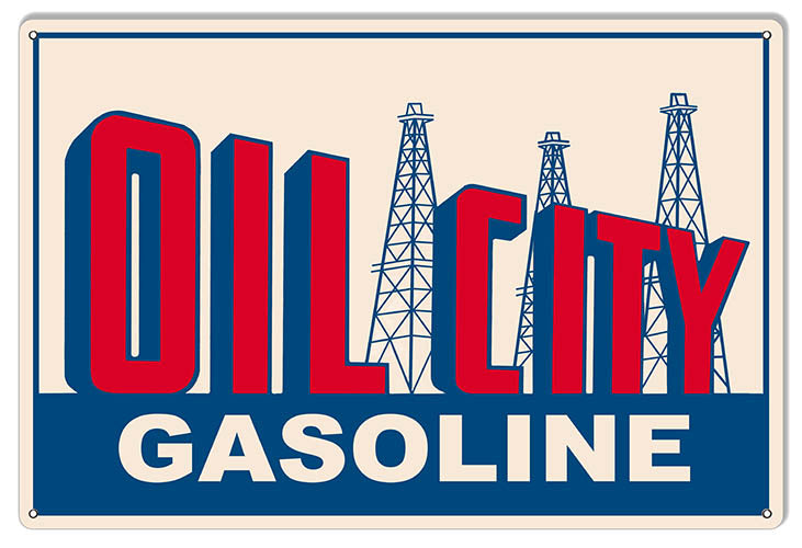 Oil City Gasoline Reproduction Motor Oil Metal Sign 12x18