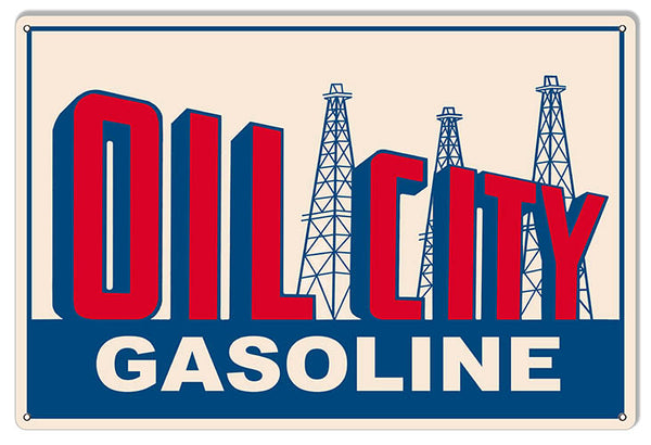 Oil City Gasoline Reproduction Motor Oil Metal Sign 12x18