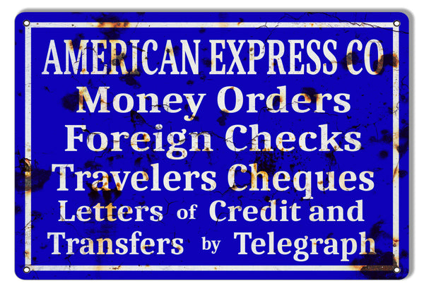 American Express Company Banking Vintage Reproduction Metal Sign 9x12 