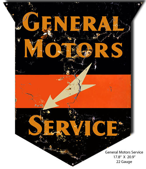 General Motors Service Vintage Reproduction Metal Sign 17.8x20.9