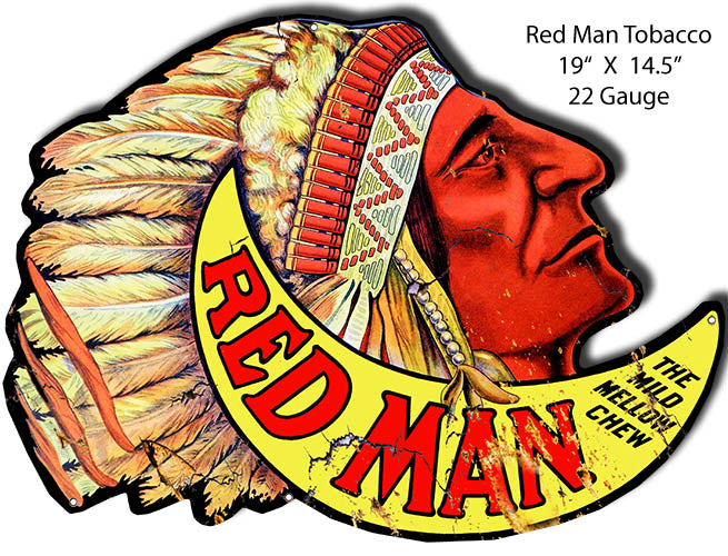 Red Man Tobacco Vintage Reproduction Metal Sign 19x14.5